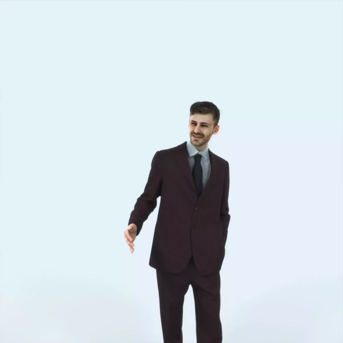 Posture 05L Explaining Couple Elegant Man Low-poly 3D model_0