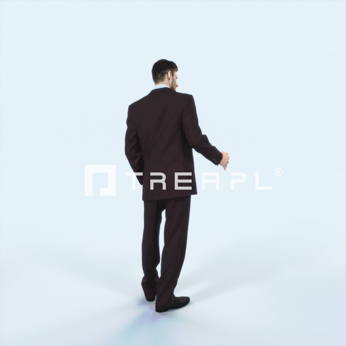 Posture 05L Explaining Couple Elegant Man Low-poly 3D model_3