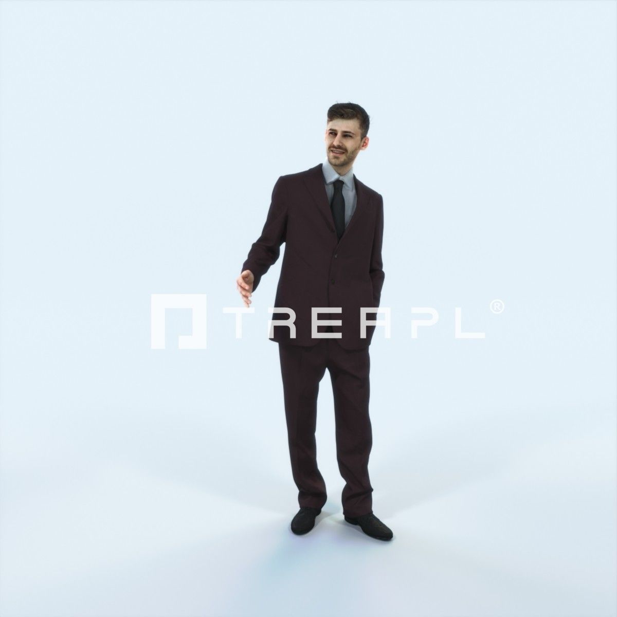 Posture 05L Explaining Couple Elegant Man Low-poly 3D model_1