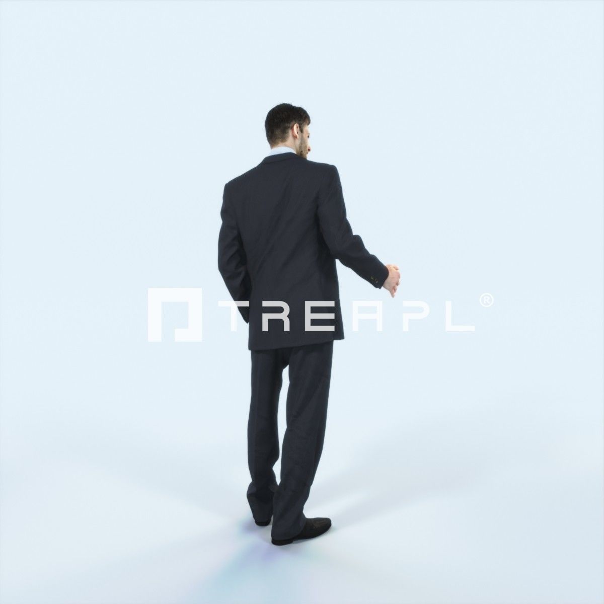 Posture 05G Explaining Couple Elegant Man Low-poly 3D model_3