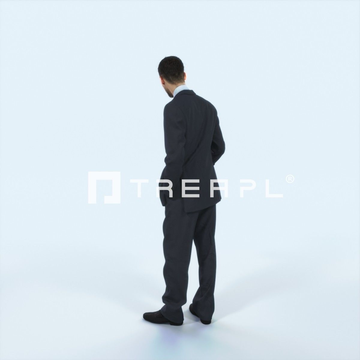 Posture 05G Explaining Couple Elegant Man Low-poly 3D model_4