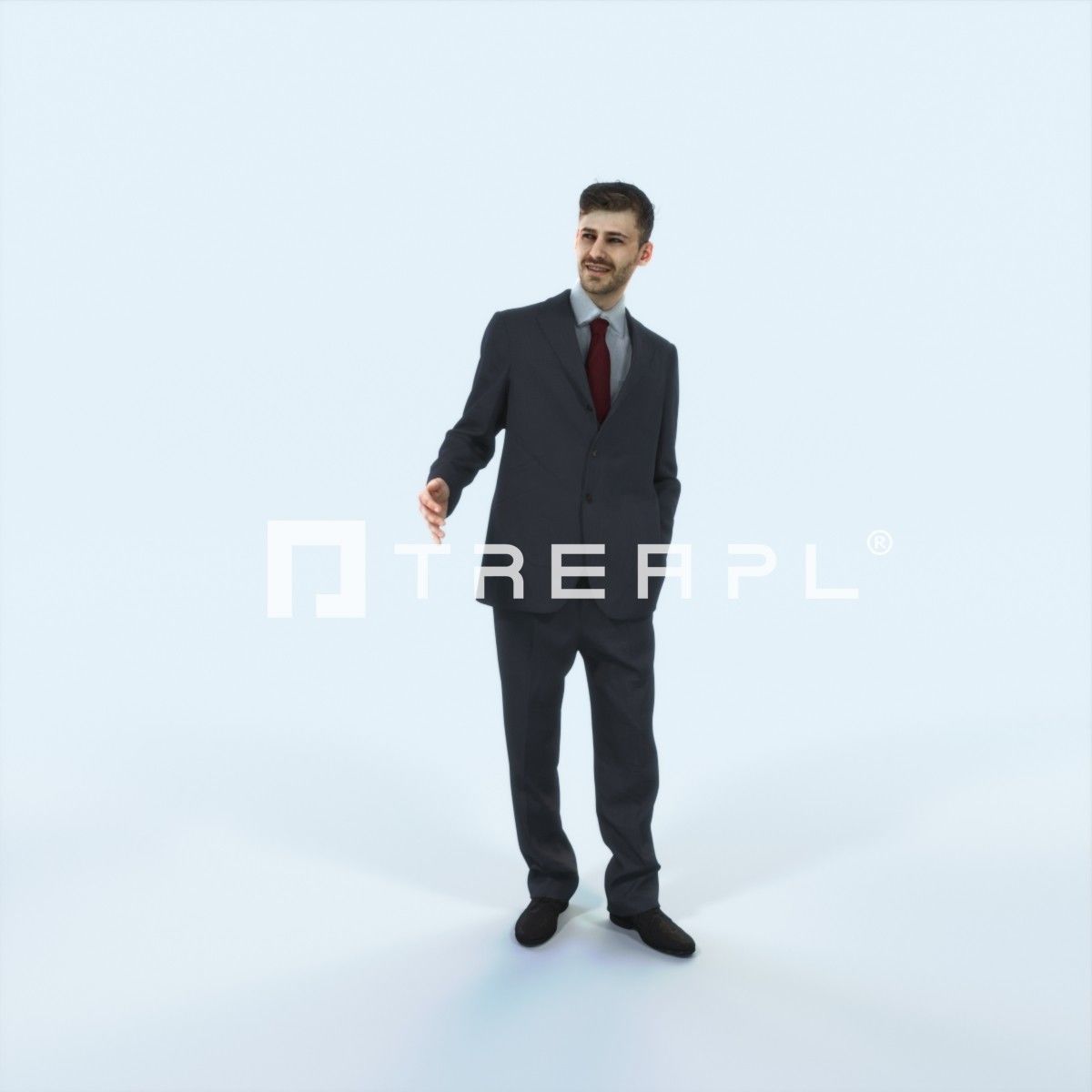 Posture 05G Explaining Couple Elegant Man Low-poly 3D model_1