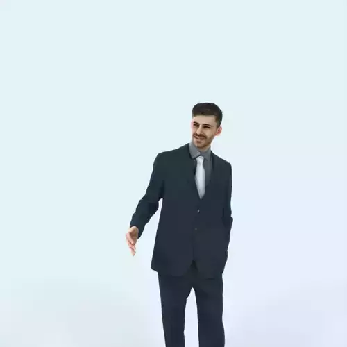 Posture 05F Explaining Couple Elegant Man Low-poly 3D model
