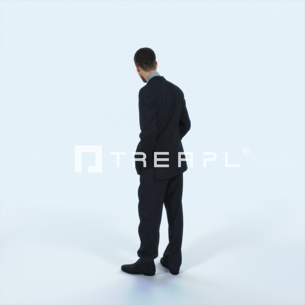 Posture 05A Explaining Couple Elegant Man Low-poly 3D model_4