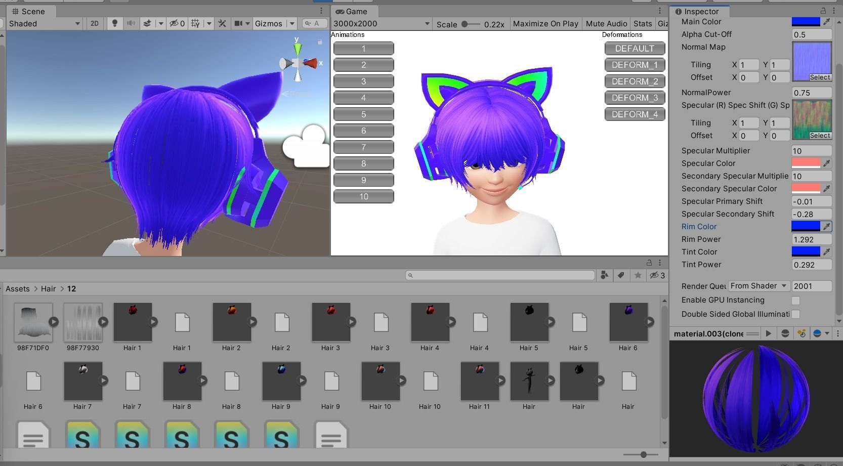 3D model Hair with Headphones 3D Modeling Zepeto Unity Prefab FBX 12 VR ...