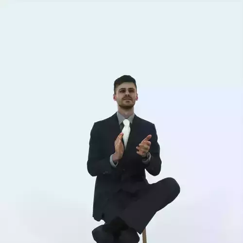 Posture 19J Clapping Sitting Elegant Man