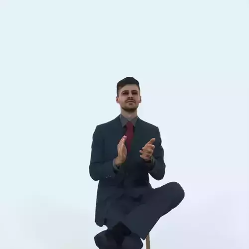 Posture 19I Clapping Sitting Elegant Man