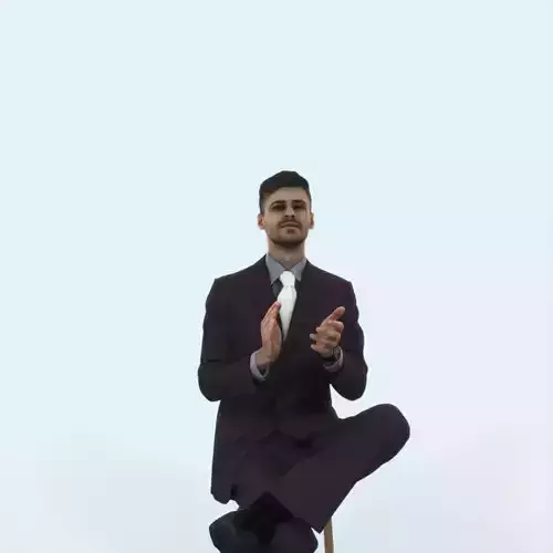 Posture 19E Clapping Sitting Elegant Man