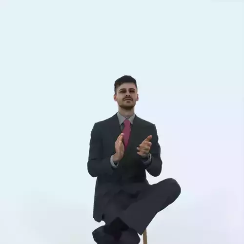 Posture 19C Clapping Sitting Elegant Man