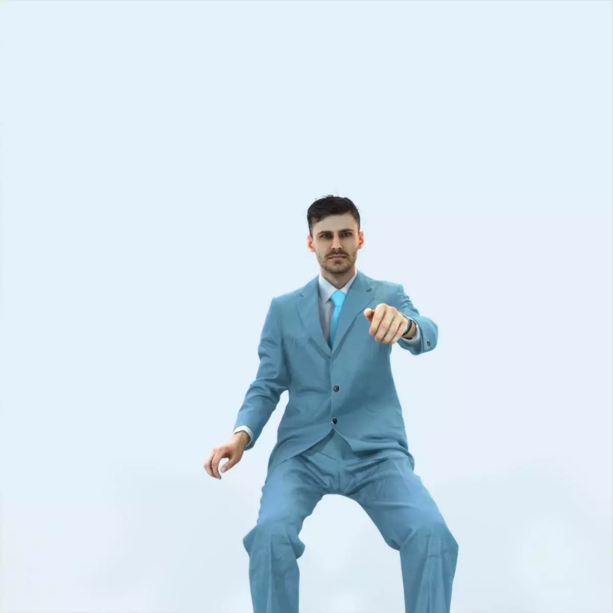 Posture 20L Driver Driving Sitting Elegant Man Low-poly 3D model_0