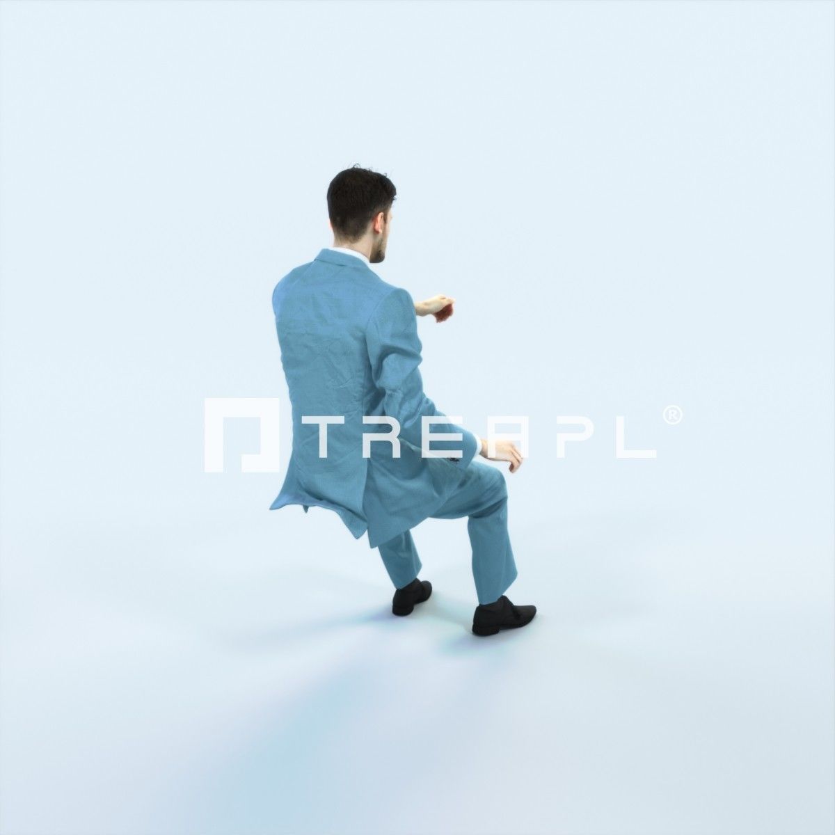 Posture 20L Driver Driving Sitting Elegant Man Low-poly 3D model_3