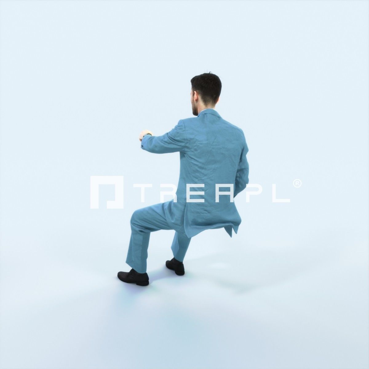 Posture 20L Driver Driving Sitting Elegant Man Low-poly 3D model_4