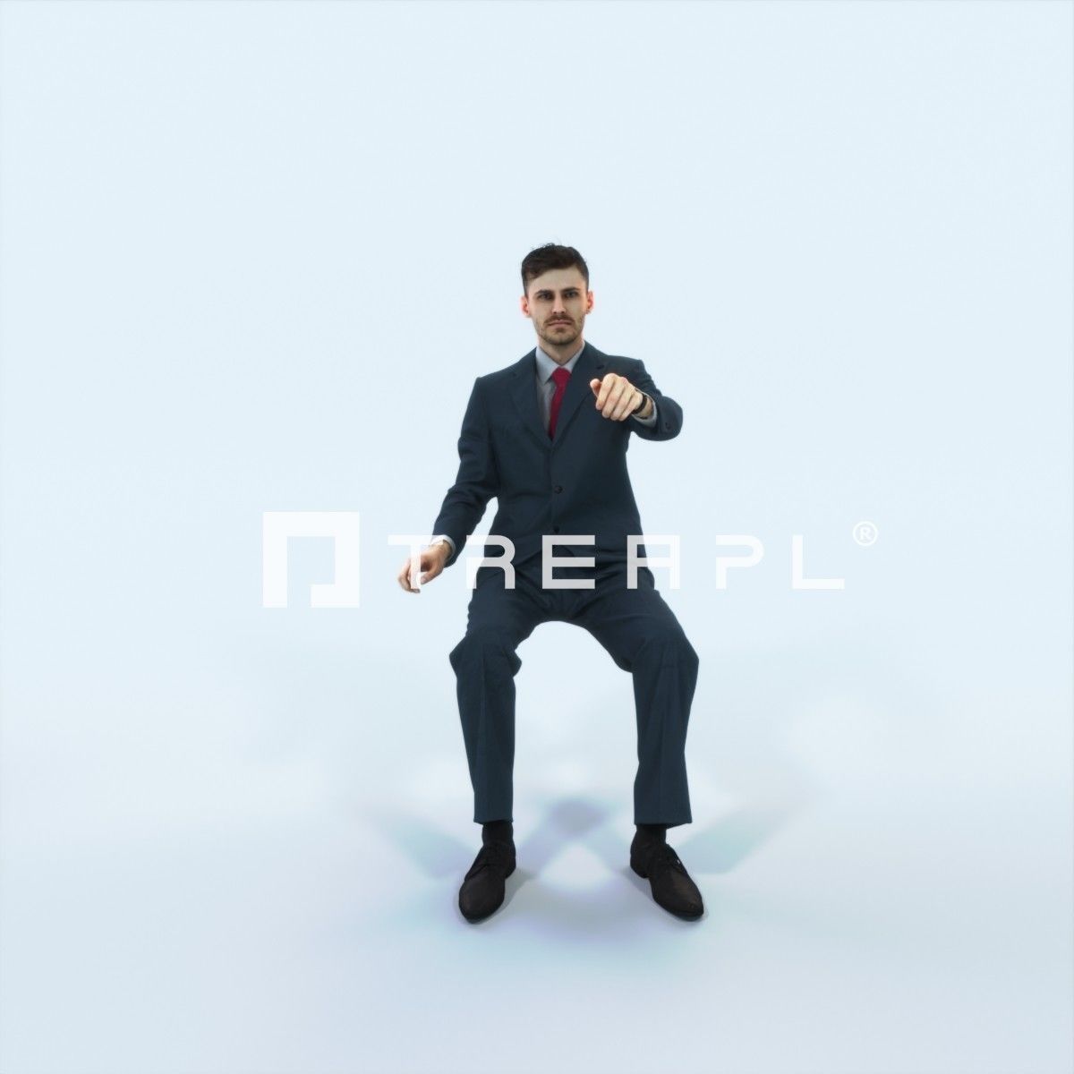 Posture 20G Driver Driving Sitting Elegant Man Low-poly 3D model_1