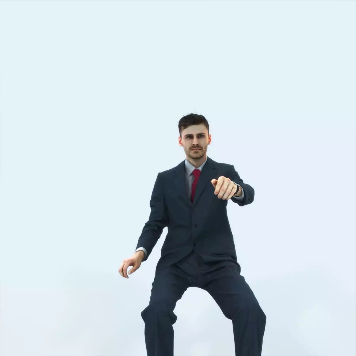 Posture 20G Driver Driving Sitting Elegant Man Low-poly 3D model_0