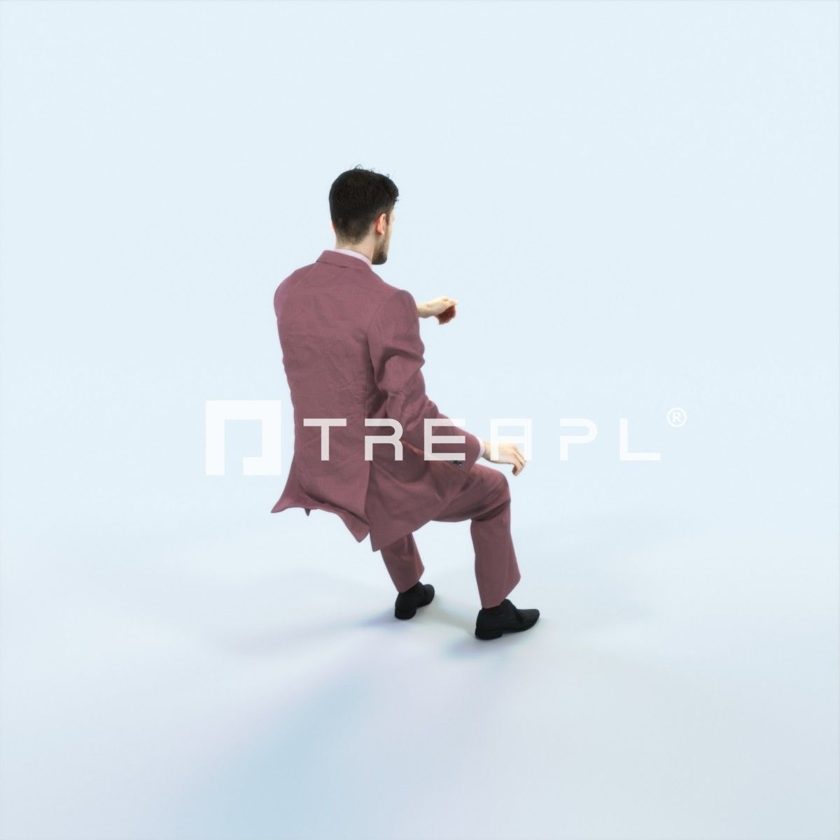 Posture 20F Driver Driving Sitting Elegant Business Man Low-poly 3D model_3