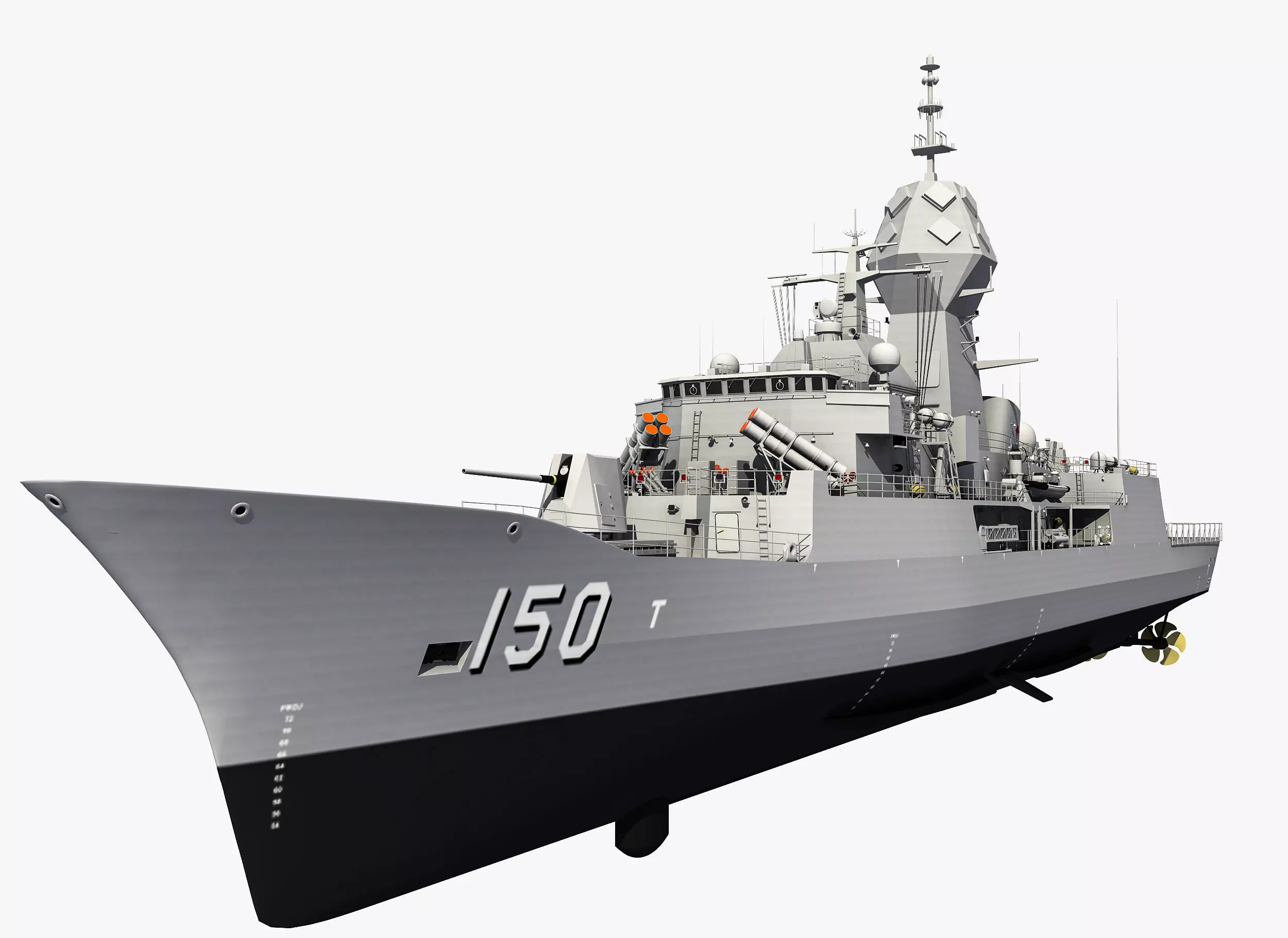 ANZAC MEKO Class Frigate HMAS ANZAC FFH 150 3D model_0