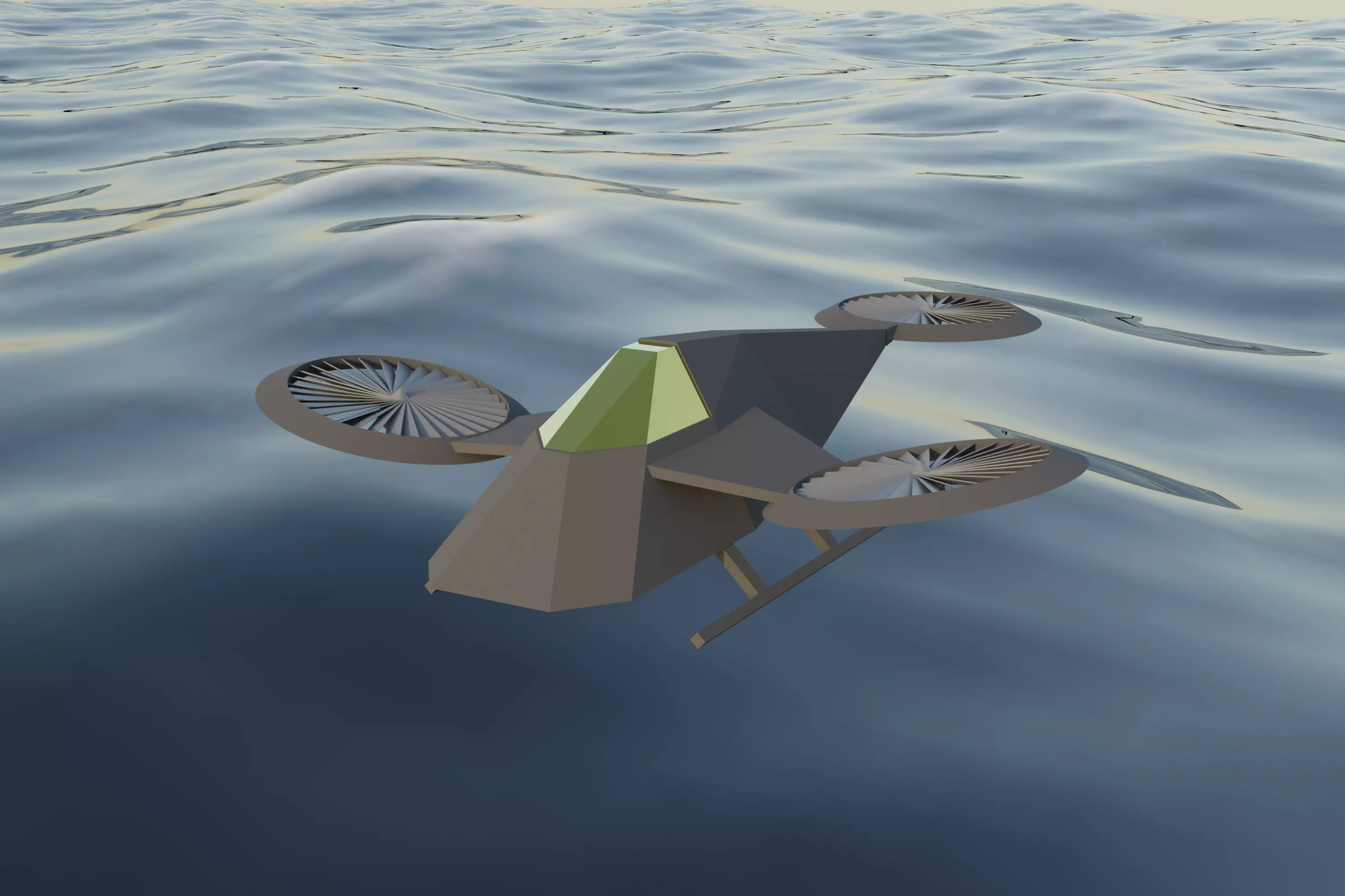 sci fi helicopter Free low-poly 3D model