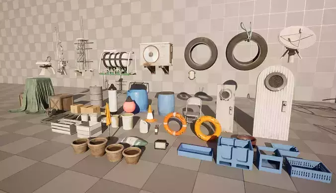 Harbor Props Pack - Dock and Ship Assets - Game Ready PBR