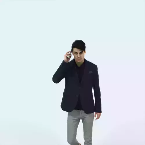 Prime 03I Cell Phone walking Casual Man Low-poly 3D model