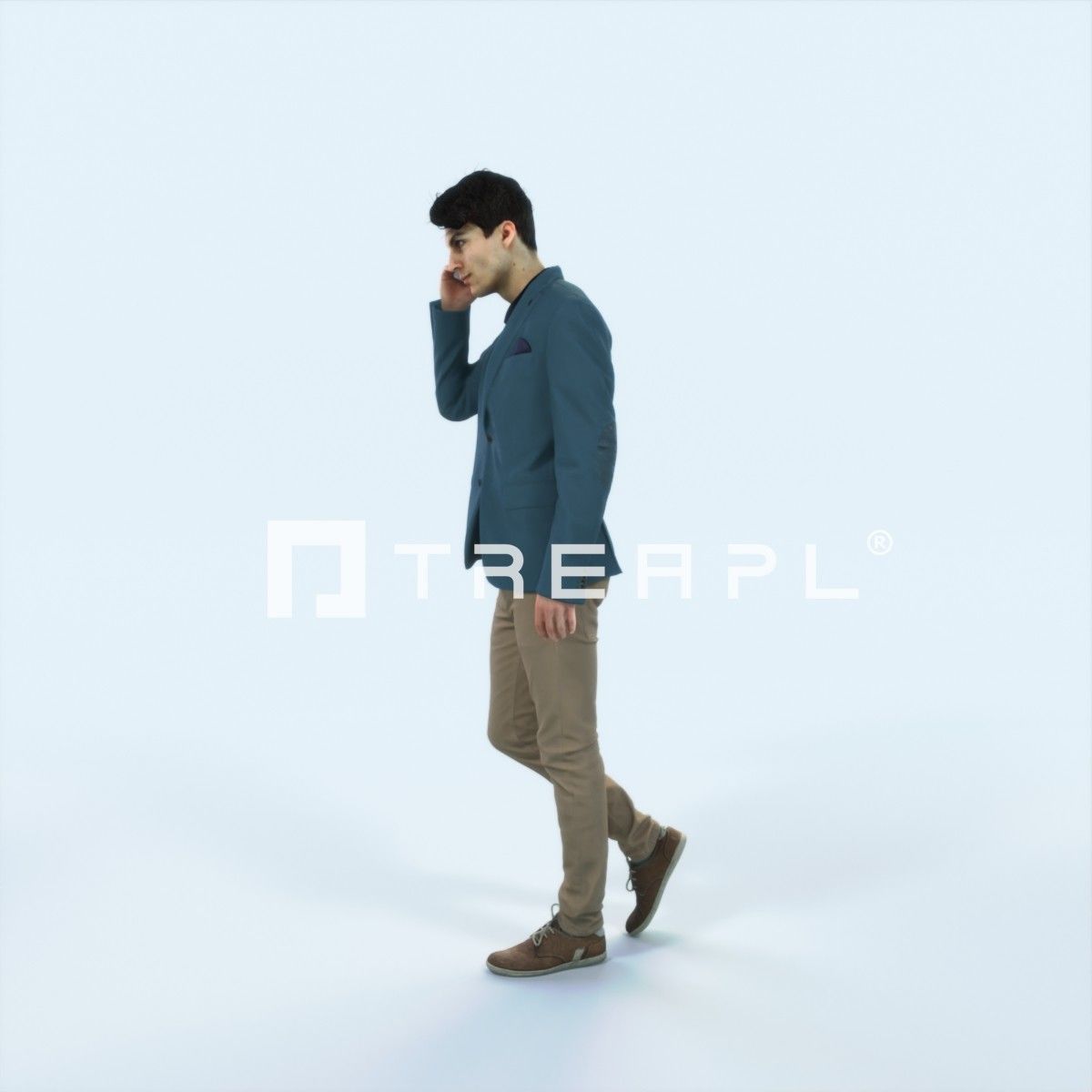 Prime 03F Cell Phone walking Casual Man Low-poly 3D model_5