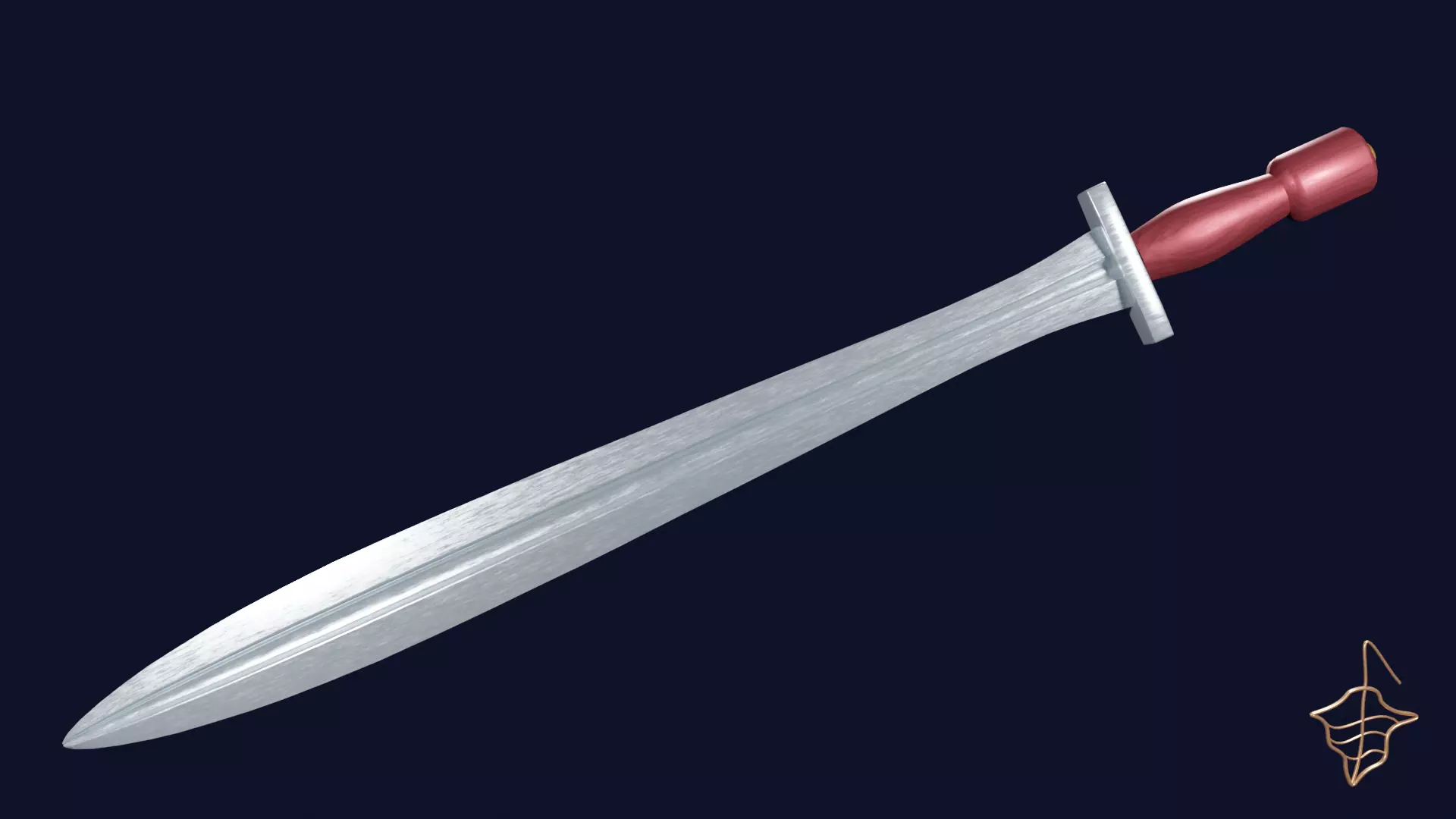 Xyphos sword Low-poly 3D model_0