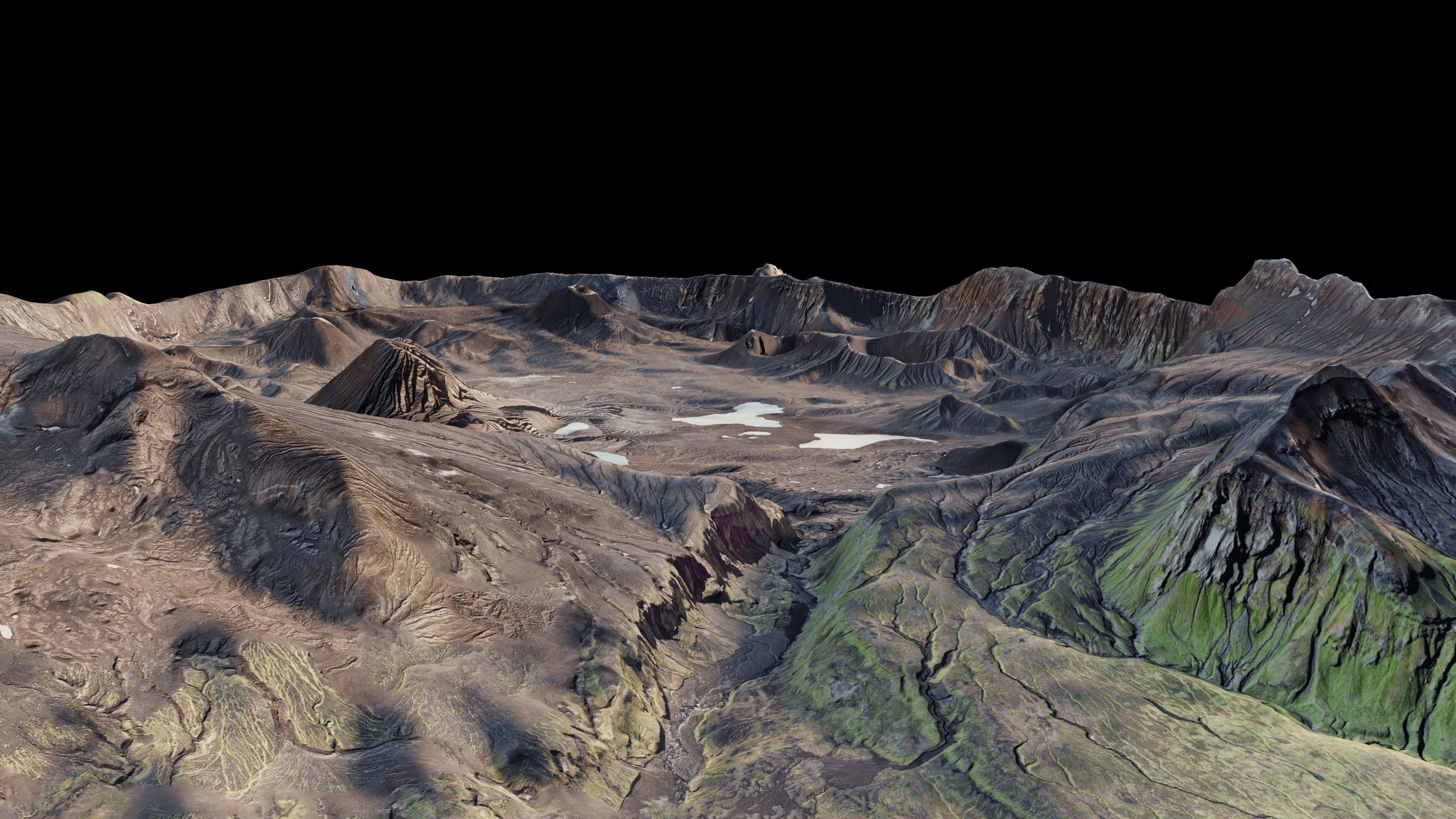 Okmok Caldera 3d model terrain 3D model_2