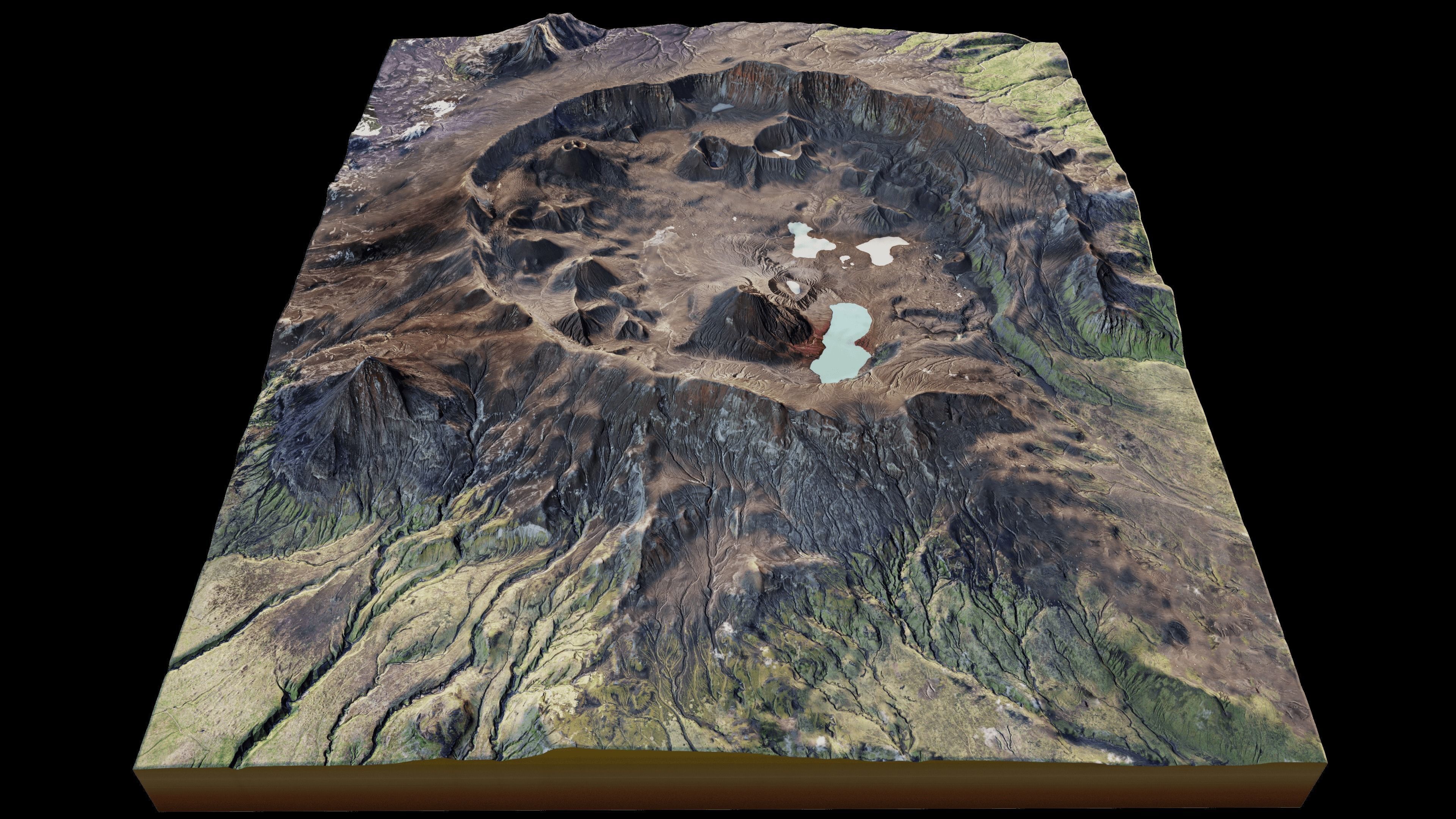 Okmok Caldera 3d model terrain 3D model_5