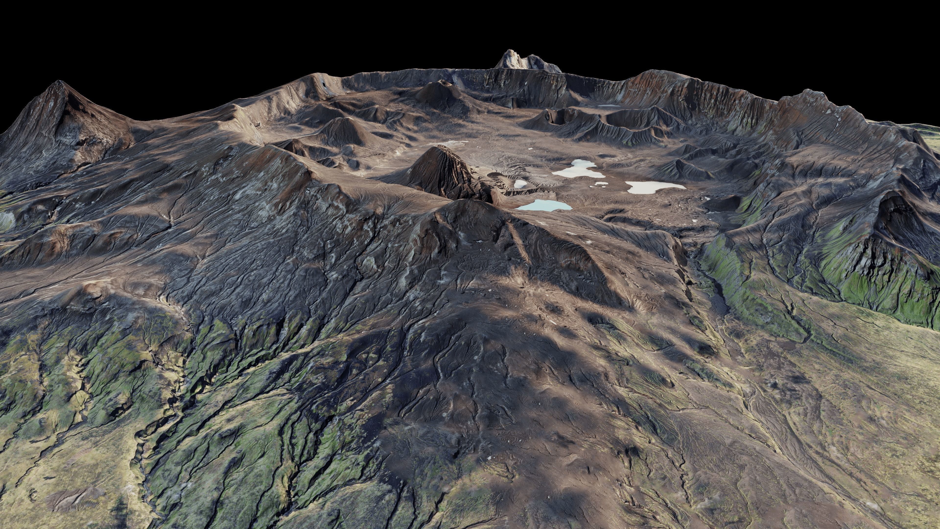 Okmok Caldera 3d model terrain 3D model_4