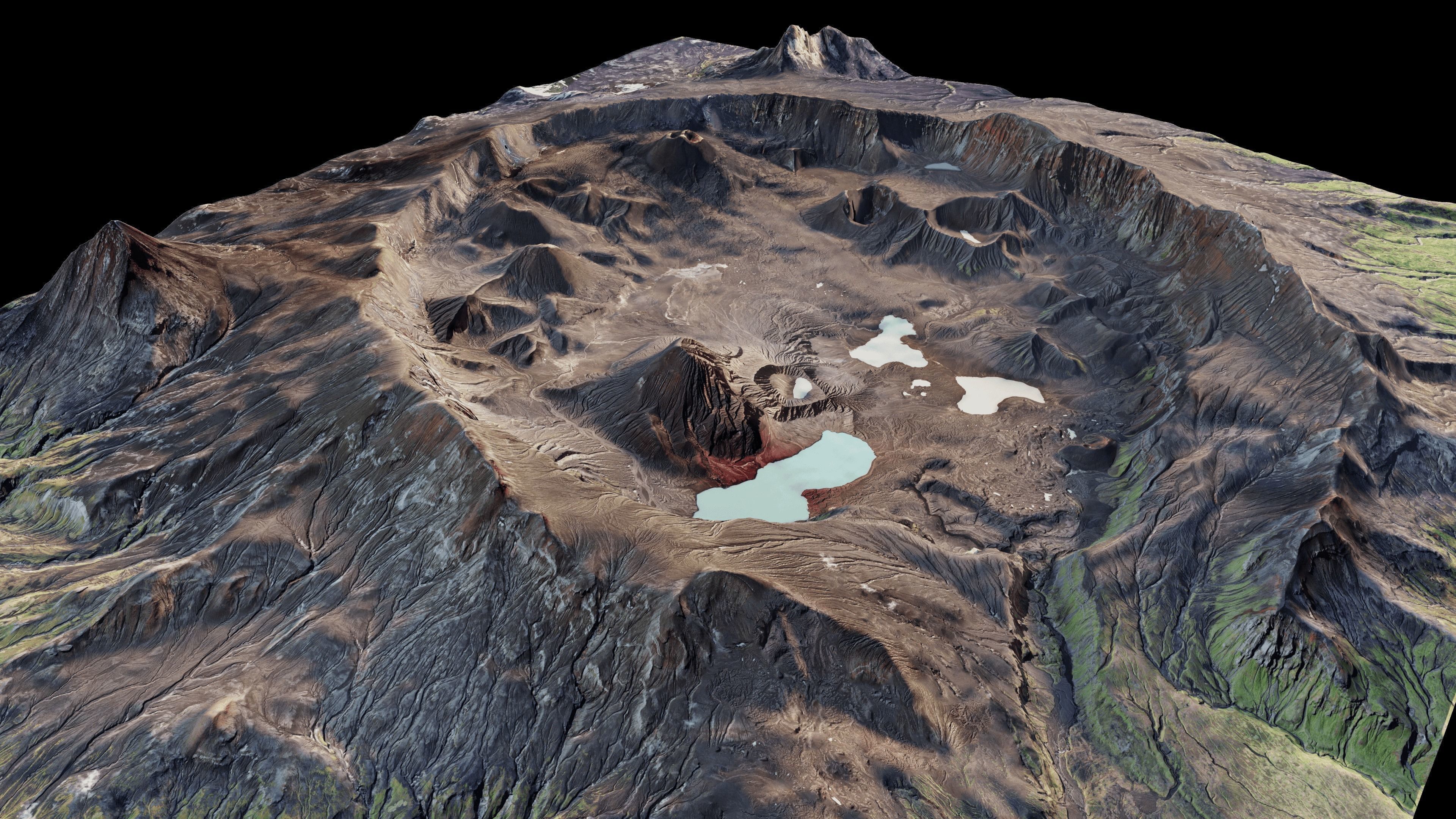 Okmok Caldera 3d model terrain 3D model_1