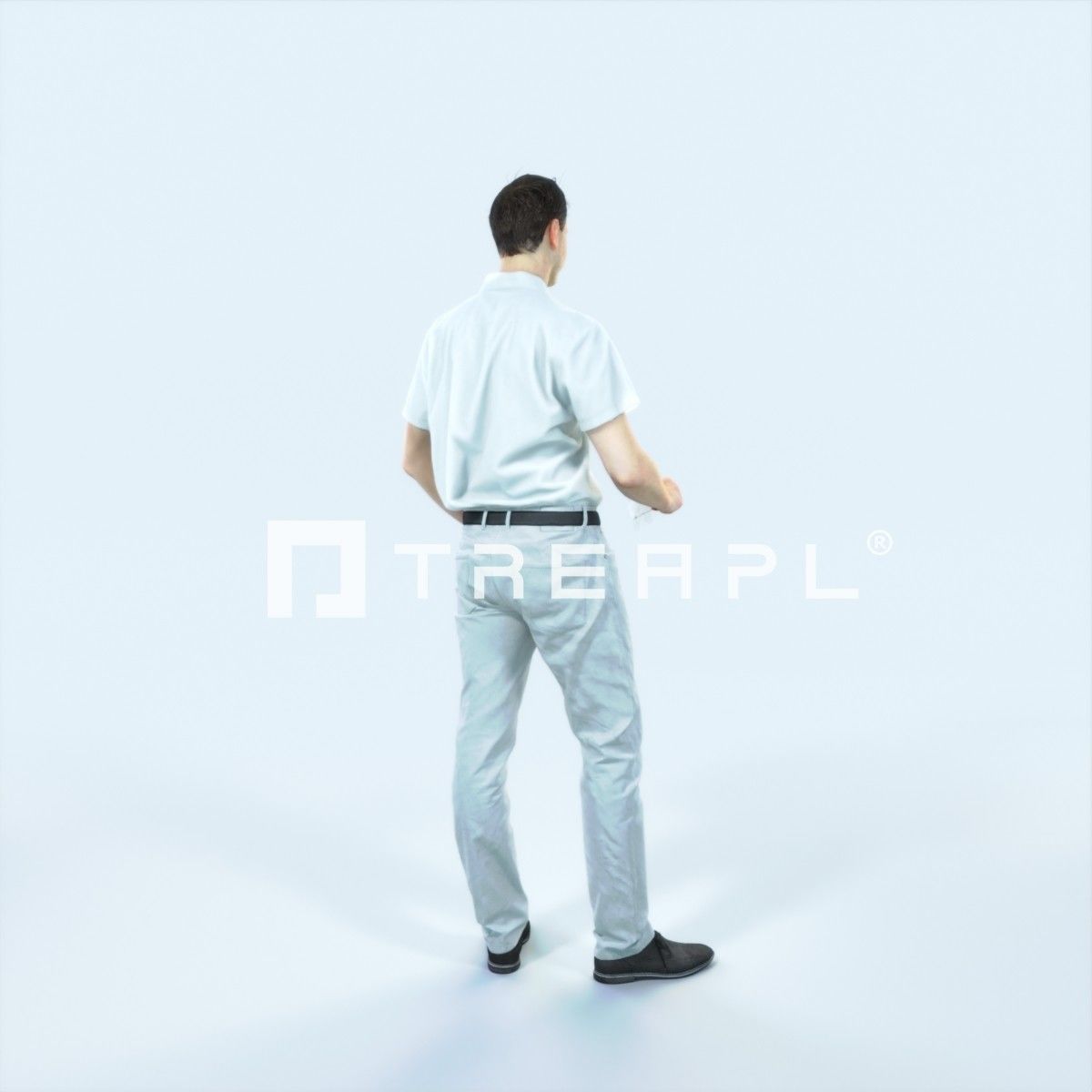 Romance 01M Holding Casual Man Low-poly 3D model_3