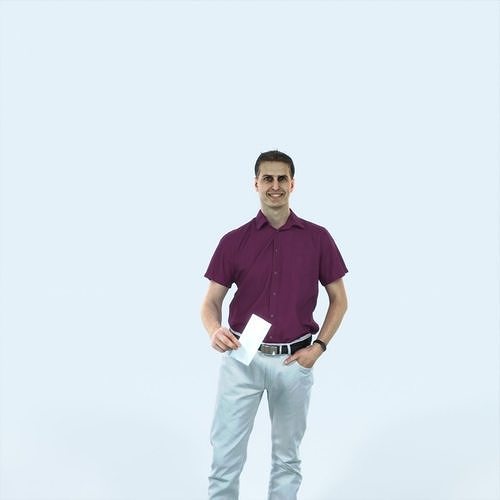 Romance 01L Holding Casual Man Low-poly 3D model