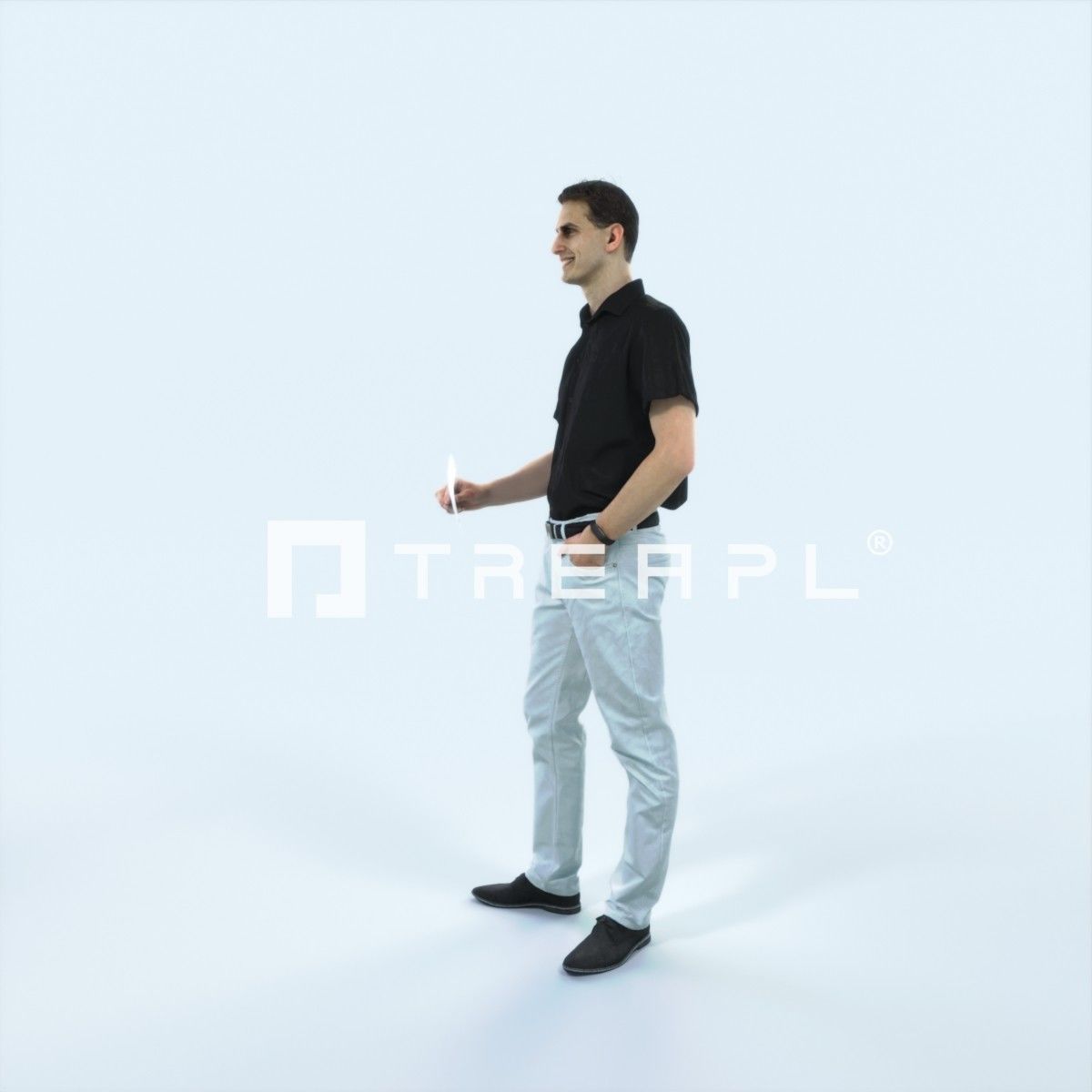 Romance 01C Holding Casual Man Low-poly 3D model_5