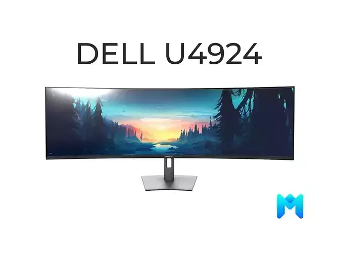 Dell UltraSharp 49 inch curved monitor U4924DW Low-poly 3D model
