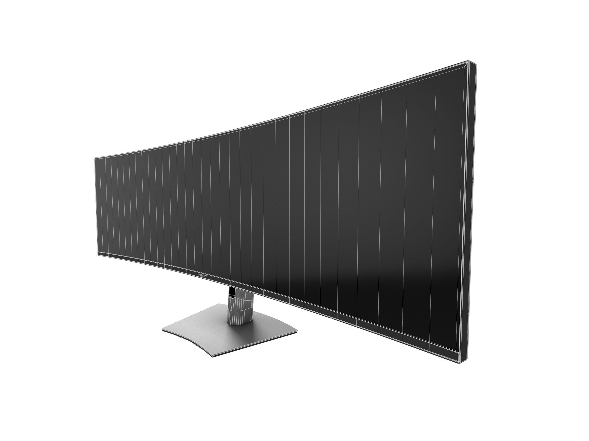 Dell UltraSharp 49 inch curved monitor U4924DW Low-poly 3D model_12