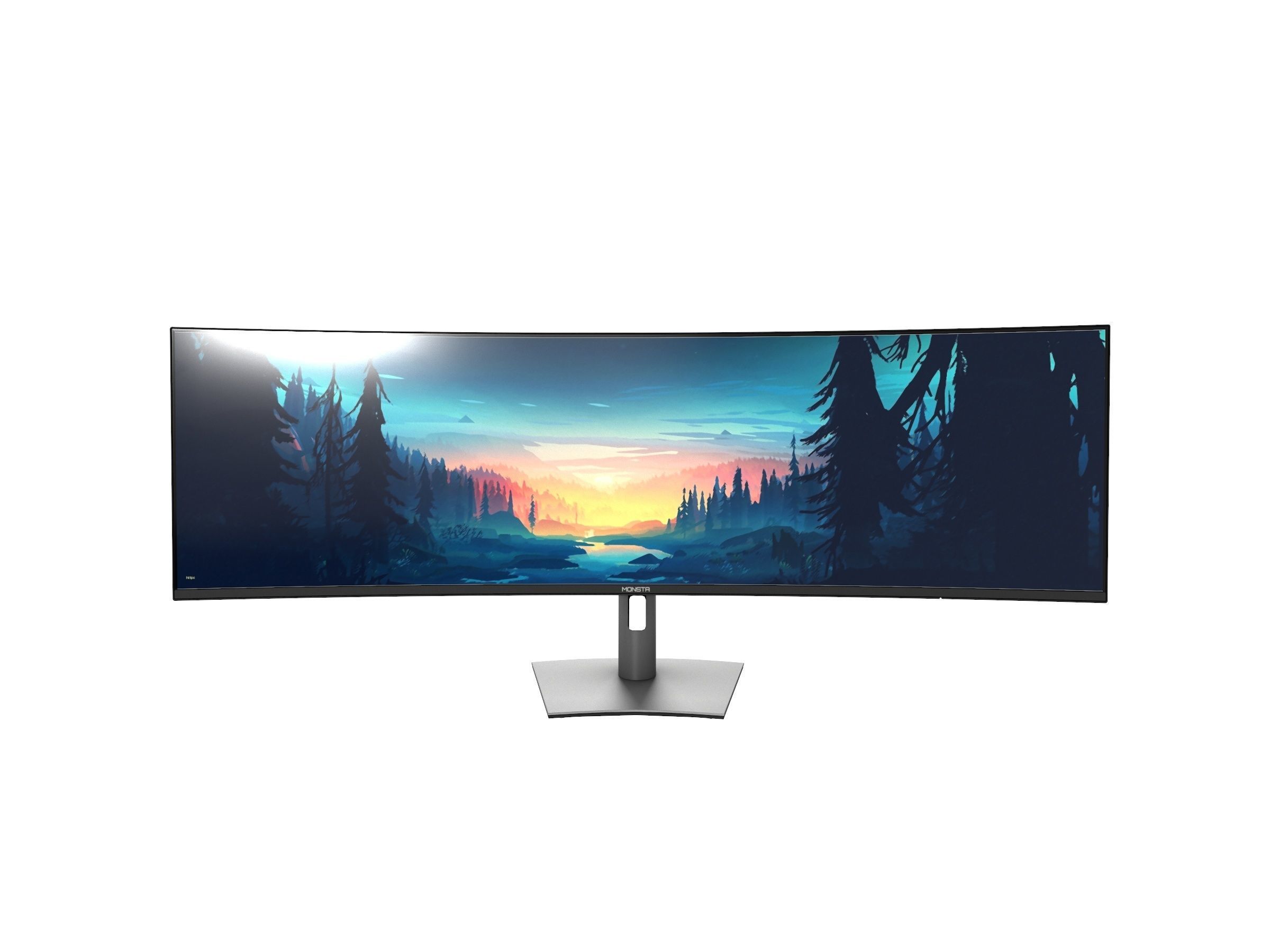 Dell UltraSharp 49 inch curved monitor U4924DW Low-poly 3D model_7
