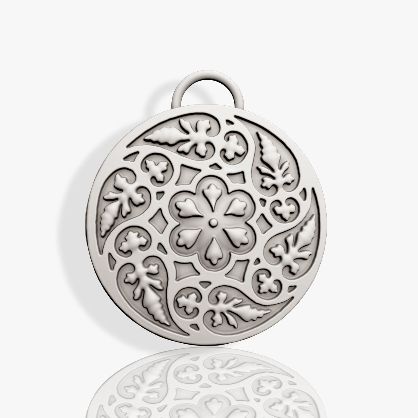 tree leafs pendant  3D print model_11