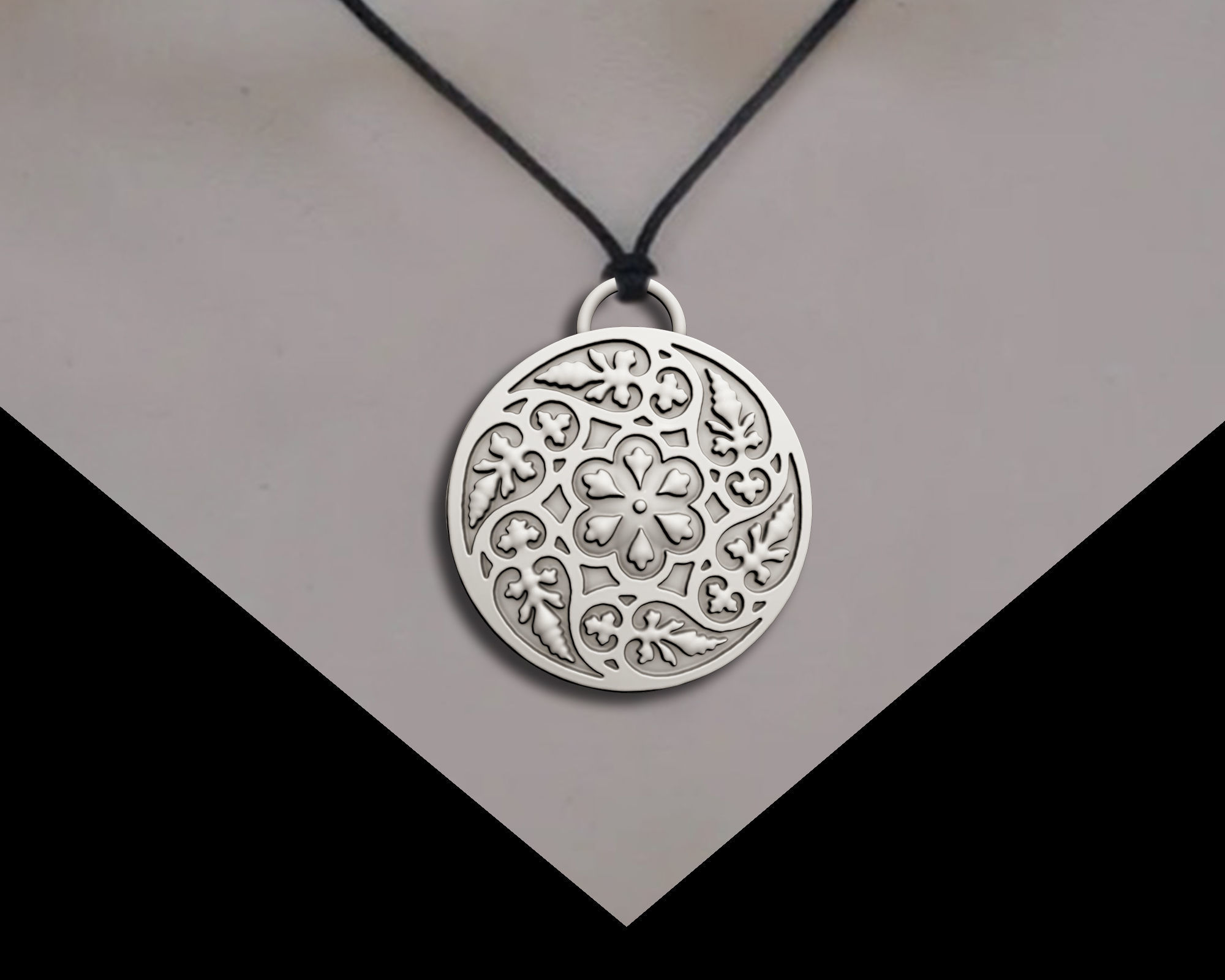 tree leafs pendant  3D print model_1