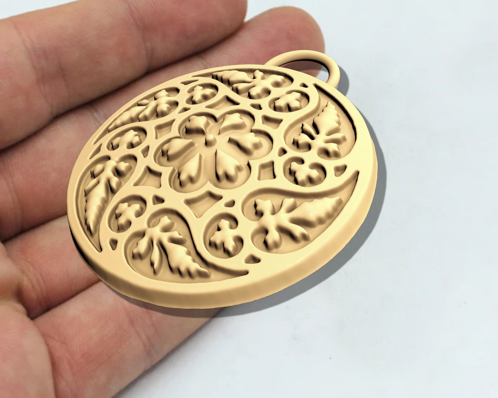 tree leafs pendant  3D print model_4