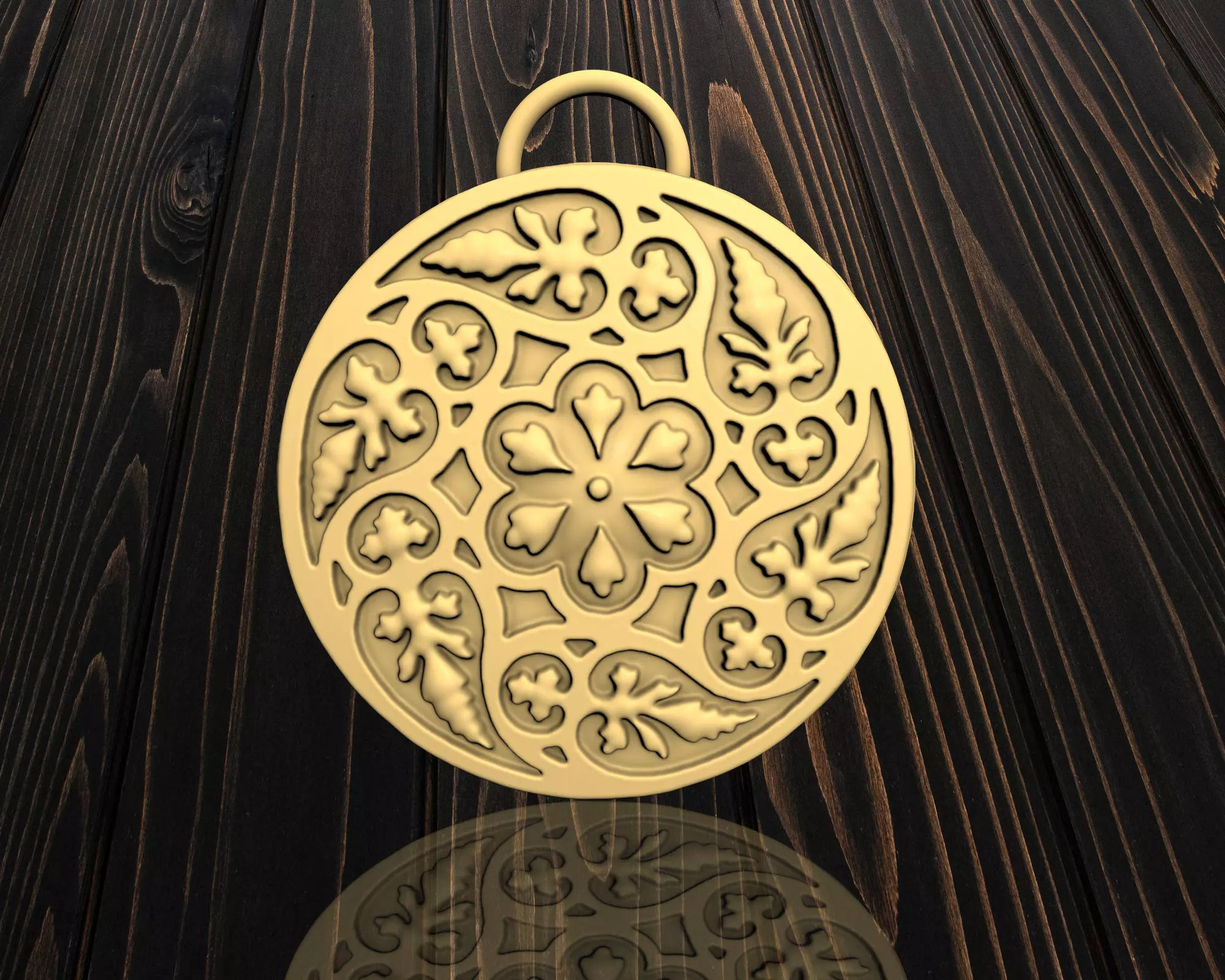 tree leafs pendant  3D print model_0