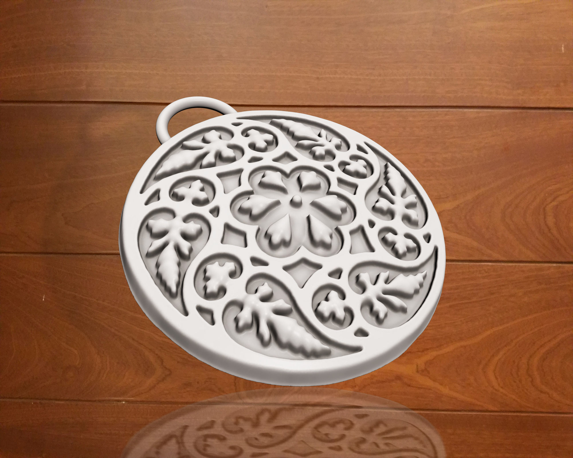 tree leafs pendant  3D print model_10