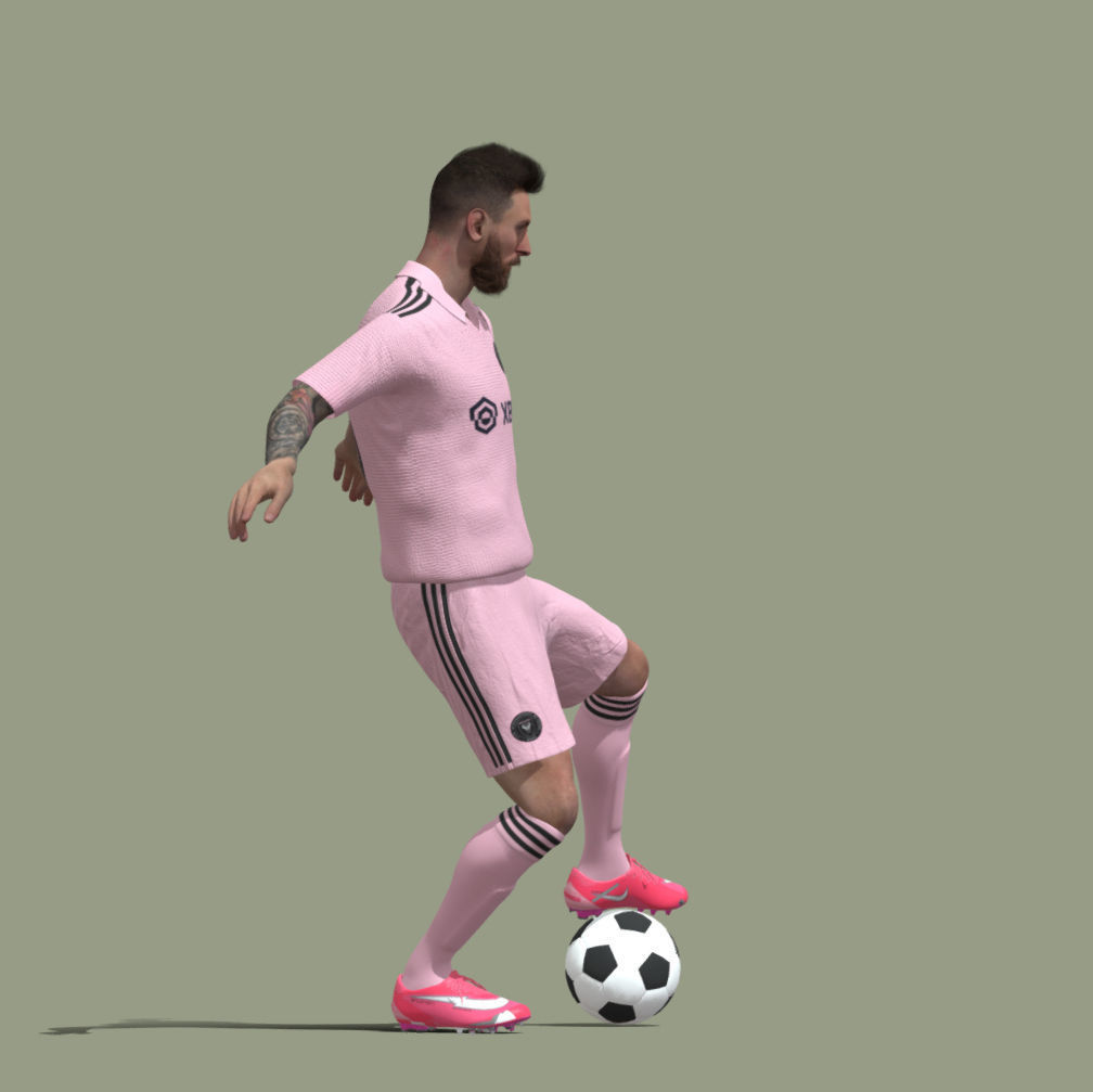 Messi Character Animation 3D model Lionel Messi Miami animation 3D model animated rigged | CGTrader