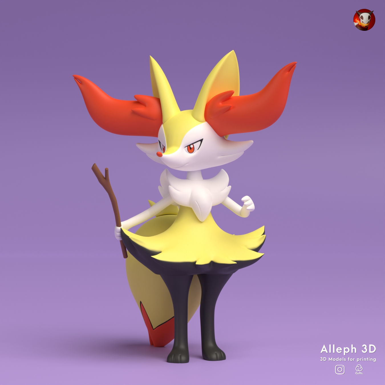 POKEMON FENNEKIN EVOLUTION PACK 3D print model_2