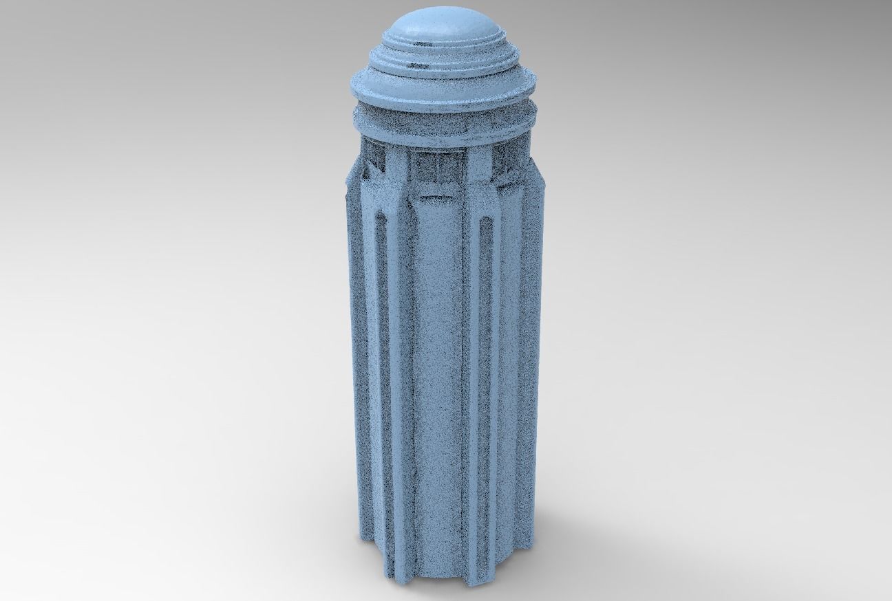 White Marble Palace statue Tower 3  3D model_1