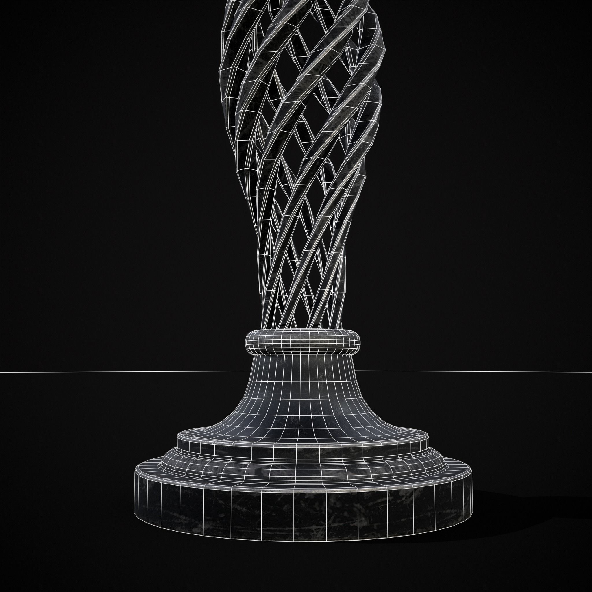 Spiral Iron Candle Stick Low-poly 3D model_20