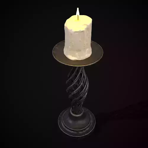 Spiral Iron Candle Stick Low-poly 3D model