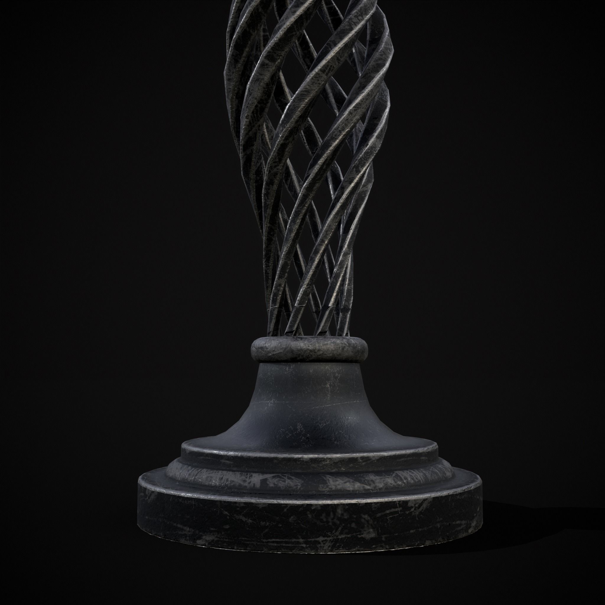 Spiral Iron Candle Stick Low-poly 3D model_19