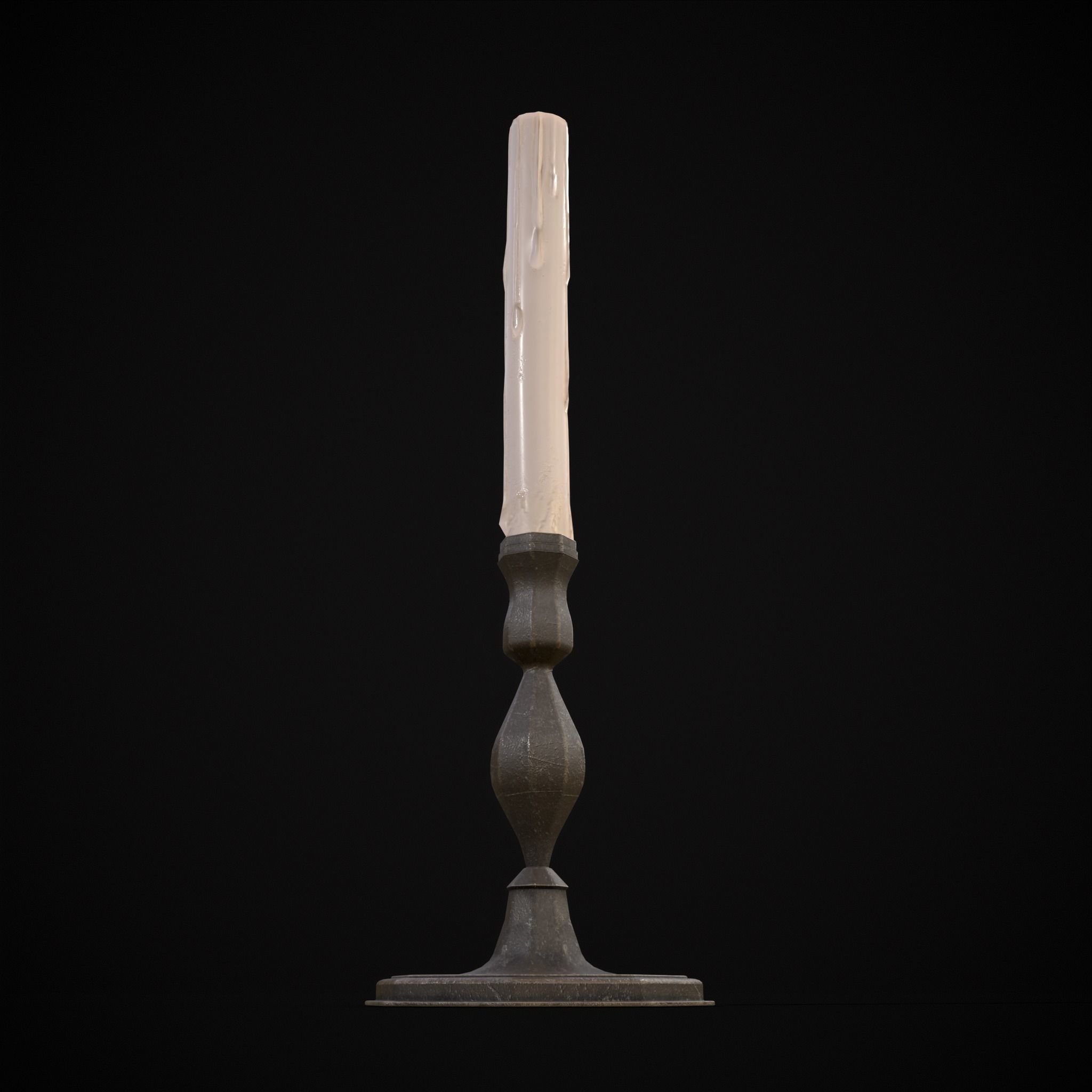 Tall Octagonal Candle Stick Low-poly 3D model_19