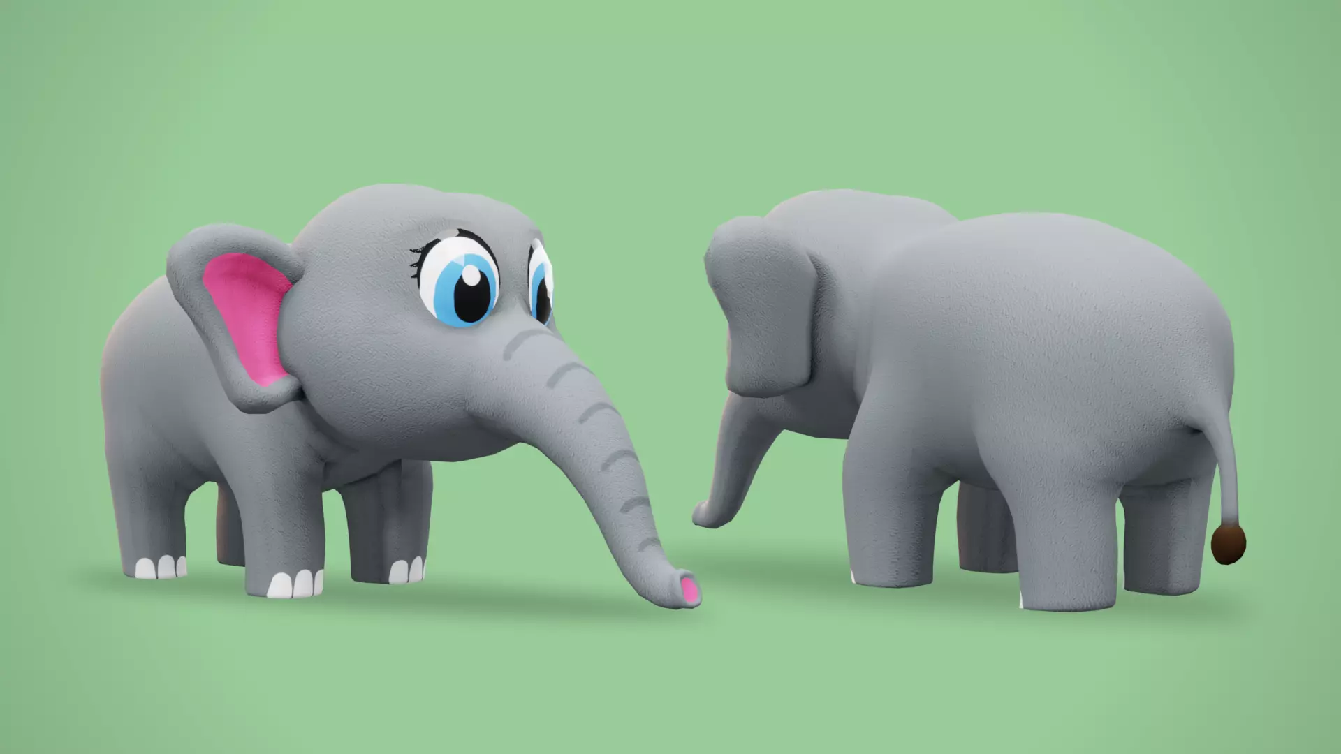 Cute Elephant low polly 3D model