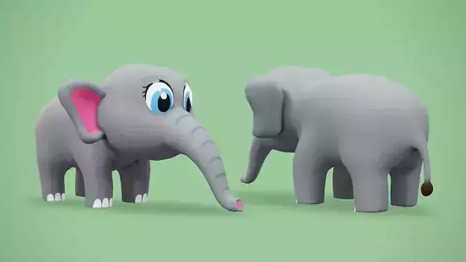 Cute Elephant low polly