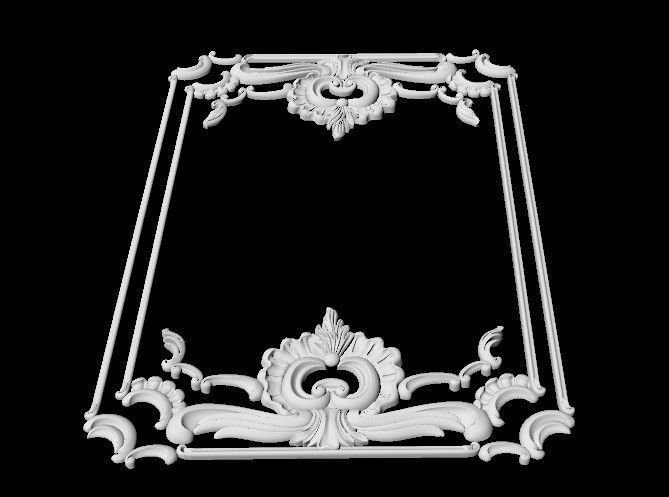 Central decor ornament for furniture 3D model_3